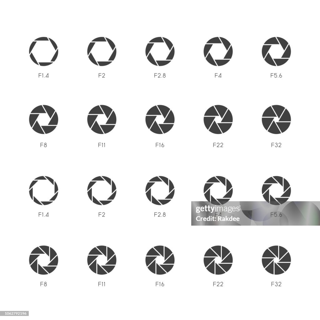 Size of Aperture Icons - Thin Gray Series