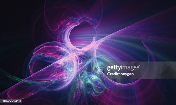 purple abstract glowing space stars background - 3d stars stock-fotos und bilder