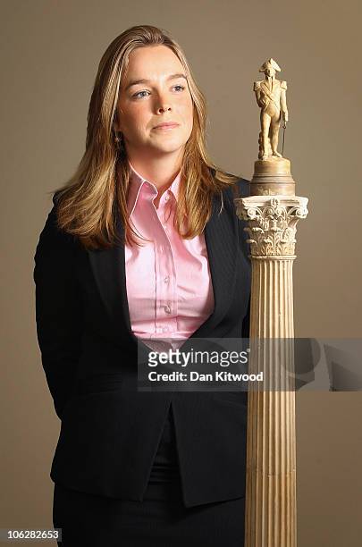 Bonham's expert Zelina Burt stands besides a model of Nelson's Column at Bonham's Auction House on October 28, 2010 in London, England. The 1:40...
