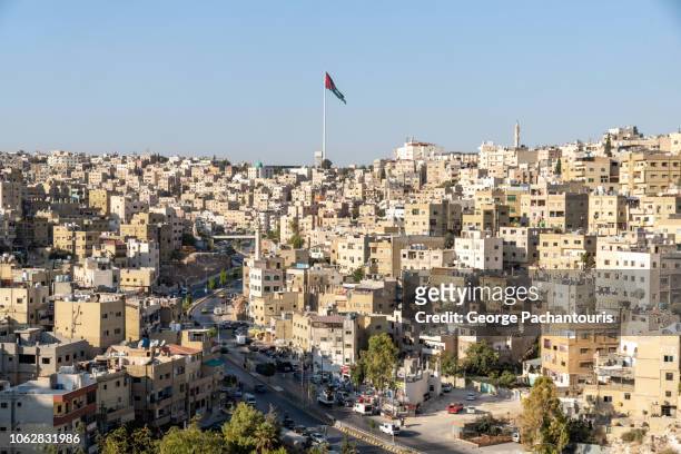 architecture in amman, jordan - jordanian flag stock pictures, royalty-free photos & images