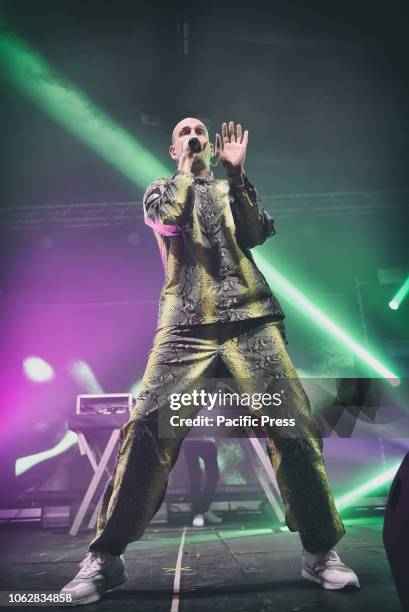 Gemitaiz, pseudonym of Davide De Luca, is an Italian rapper performing live on stage Casa della Musica in Napoli with his Paradise Lost Club Tour...