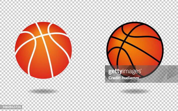 vector basketball icon with halftone pattern - basketball ball stock illustrations