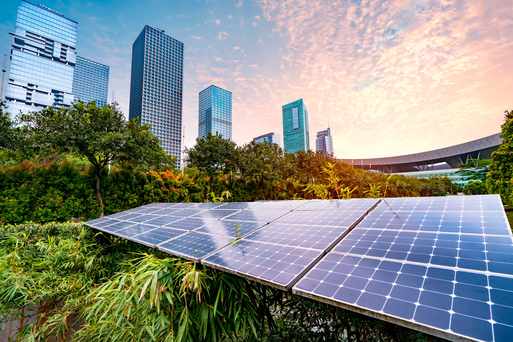 solar panels on buildings