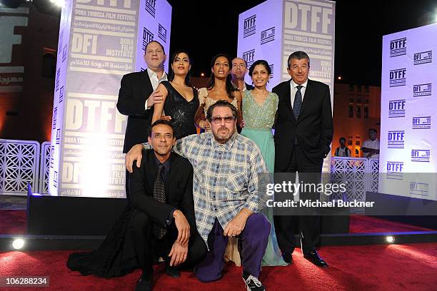 Producer Harvey Weinstein, actress Yasmine Al Massri, writer Rula Jebreal, actress Freida Pinto, Tarak Ben Ammar, actor Alexander Siddig, director...