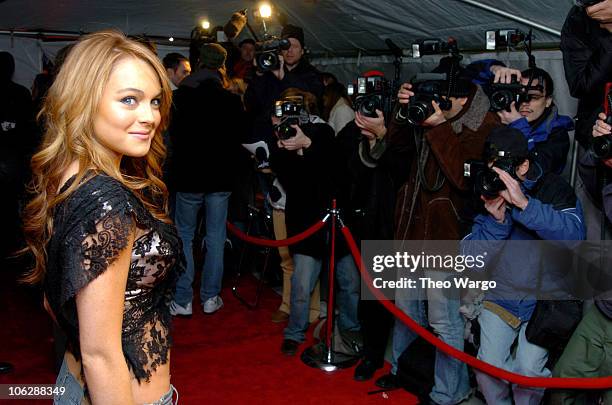 Lindsay Lohan during Teen People Takes a Look at Whats Next in New Talent in 2004 - Arrivals at Crobar in New York City, New York, United States.