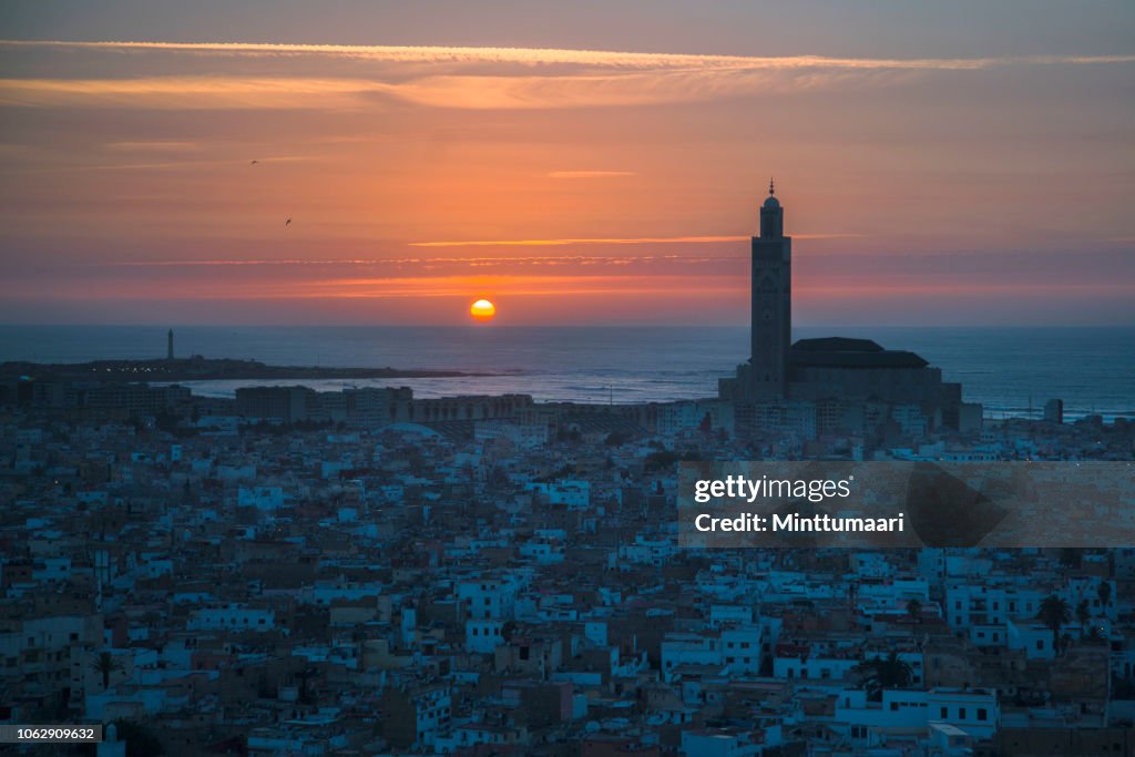 Hassan II Mosque, Casablanca skyline