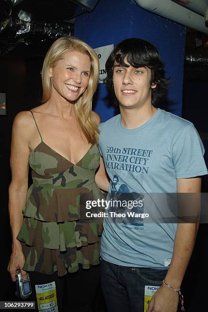 Christie Brinkley and Teddy Geiger during Alexa Ray Joel and Teddy Geiger Concert - Backstage at Nokia Theatre in New York City, New York, United...