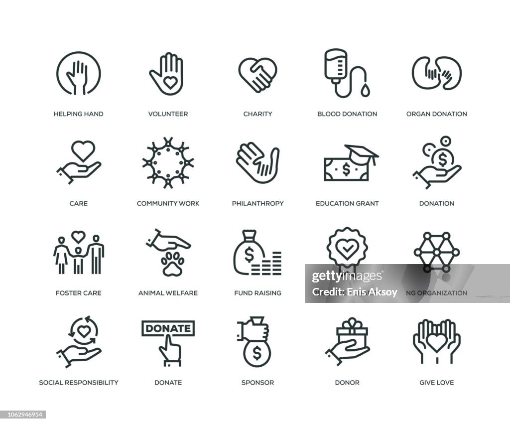 Charité et Don Icons - série en ligne