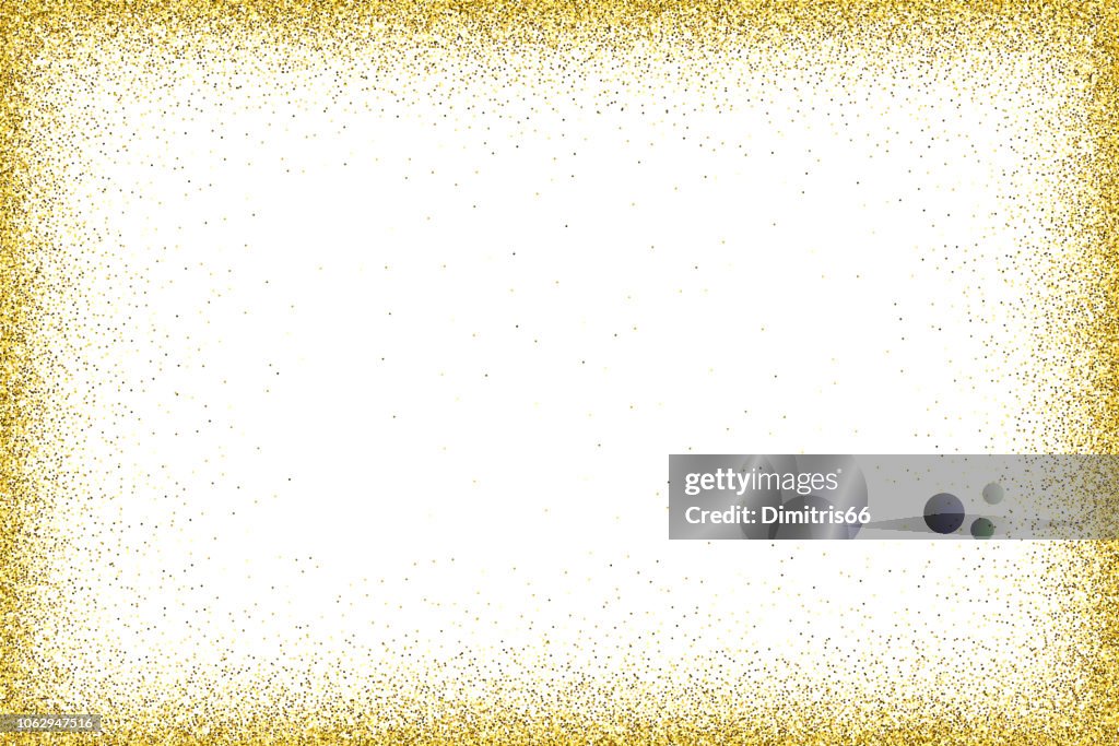 Cornice glitter vettoriale oro