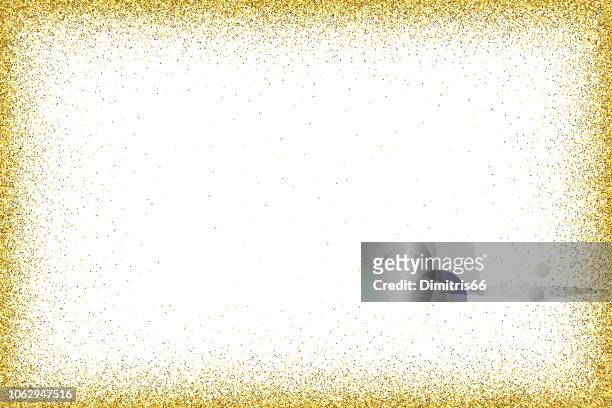 illustrazioni stock, clip art, cartoni animati e icone di tendenza di cornice glitter vettoriale oro - incorniciatura