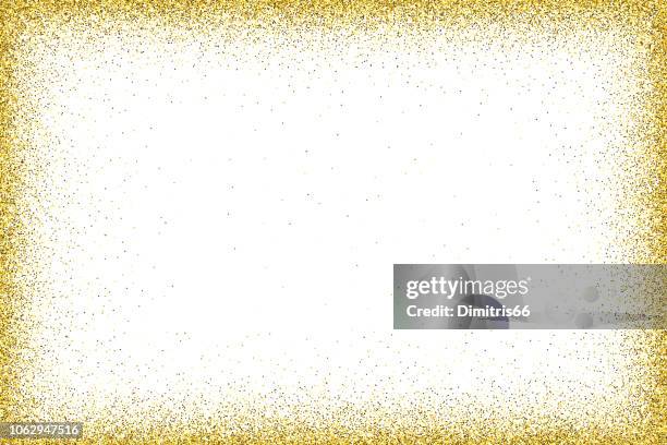 stockillustraties, clipart, cartoons en iconen met gouden vector glitter frame - fotolijst