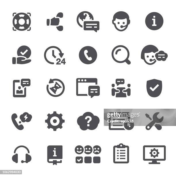help and support icons - telephone directory stock illustrations