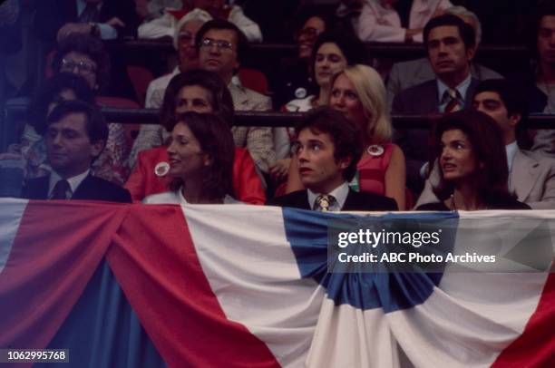 Anthony Radziwill, Former First Lady Jacqueline Kennedy at the 1976 Democratic National Convention, Madison Square Garden in New York City.