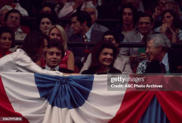 Anthony Radziwill, Former First Lady Jacqueline Kennedy at the 1976 Democratic National Convention, Madison Square Garden in New York City.