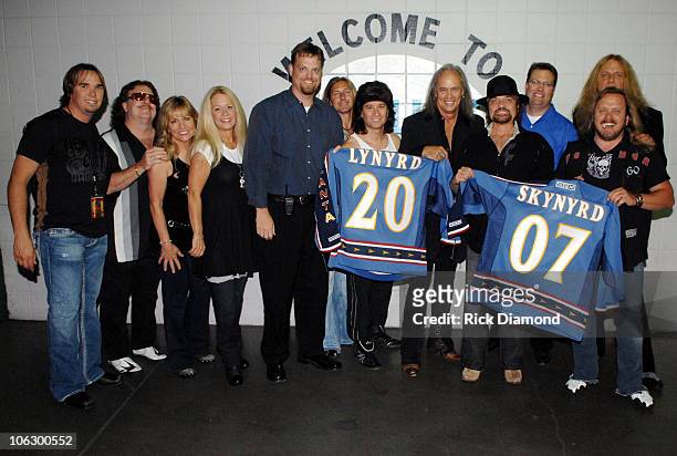 Ross Schilling, Vector/Lynyrd Skynyrd Management, Kevin Preast, Philips Arena and Trey Freazel, Philips Arena present Lynyrd Skynyrd NHL, Atlanta...