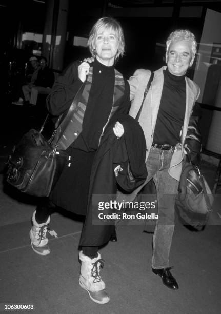 Susan Dey and Bernard Sofronski during Susan Dey at Los Angeles International Airport at Los Angeles International Airport in Los Angeles,...