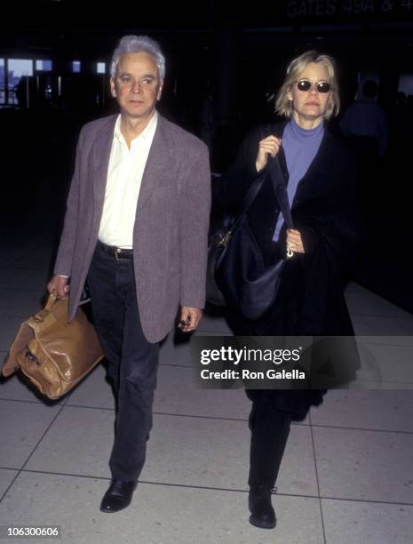 Susan Dey and Bernard Sofronski during Susan Dey and Bernard Sofronski at Los Angeles International Airport at Los Angeles International Airport in...