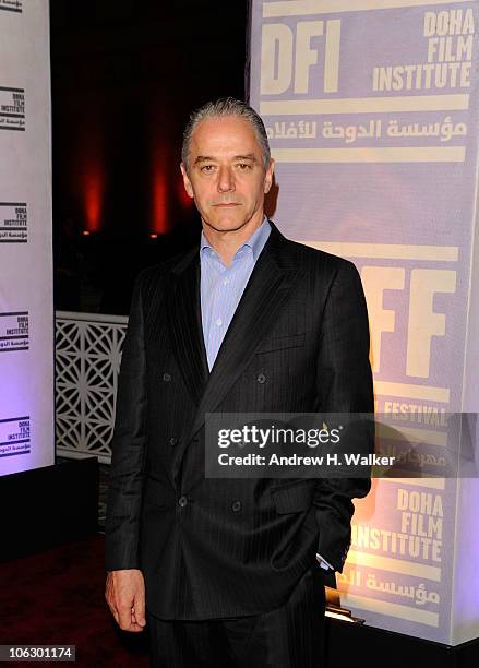 Actor William Shimell arrives at the "Certified Copy" premiere during the 2010 Doha Tribeca Film Festival held at the Katara Cinema on October 28,...