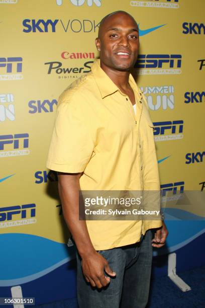 Amani Toomer during ESPN Magazine Summer Fun Party - Arrivals at Pier 59 at Chelsea Piers in New York City, New York, United States.