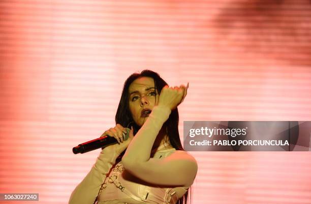 Spanish hip hop rapper Mala Rodriguez -aka La Mala- performs during the Montevideo Rock Festival, in Montevideo, on November 17, 2018.