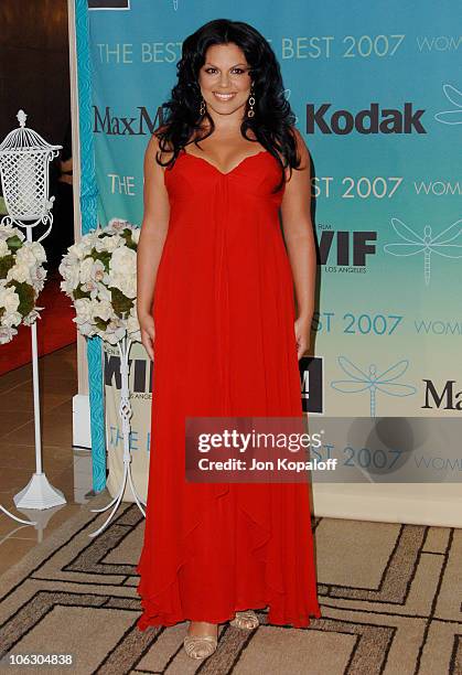 Sara Ramirez during 2007 Women in Film Crystal + Lucy Awards - Arrivals at The Beverly Hilton Hotel in Beverly Hills, California, United States.