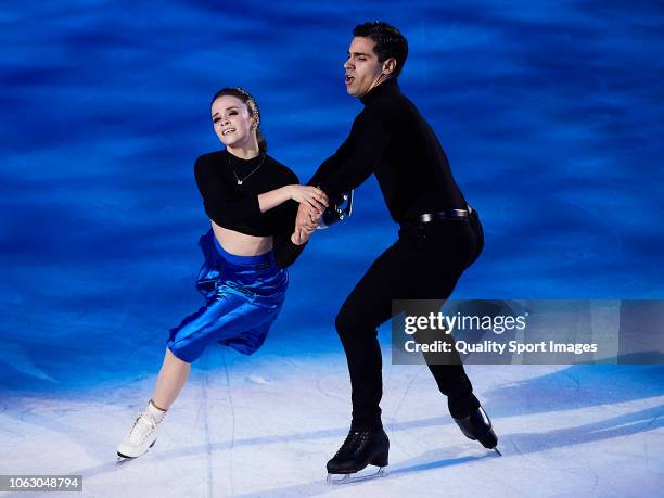 Anna Capellini and Luca Lanotte perform in Revolution on Ice Tour 2018 at Palacio de los Deportes Jose Maria Martin Carpena on November 17, 2018 in...