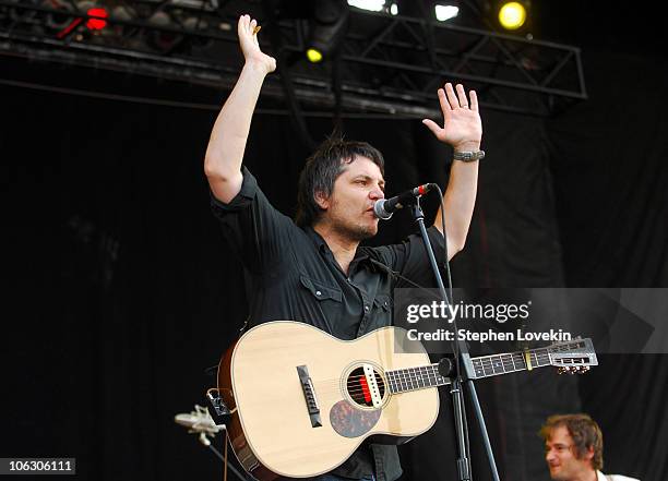 Jeff Tweedy of Wilco during Bonnaroo 2007 - Day 3 - Wilco at What Stage in Manchester, Tennessee, United States.