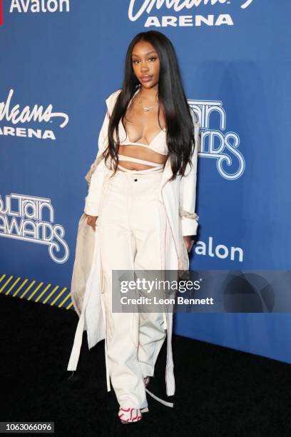 Attends the 2018 Soul Train Awards, presented by BET, at the Orleans Arena on November 17, 2018 in Las Vegas, Nevada.