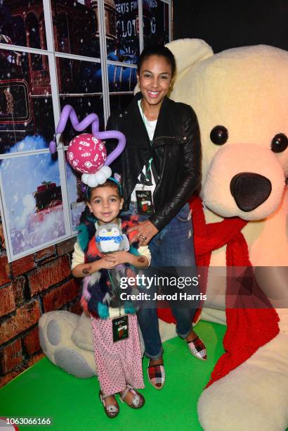 Marsha Thomason and Tallulah Anais Sykes attend the Fa La Land VIP preview at ROW DTLA on November 17, 2018 in Los Angeles, California.