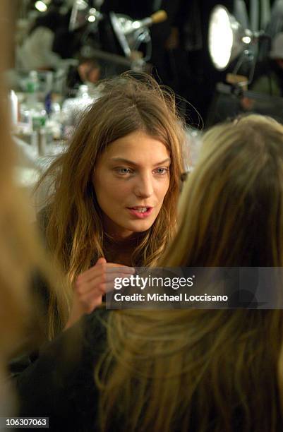 Daria Werbowy during Olympus Fashion Week Fall 2006 - Karl Lagerfeld - Backstage at 547 West 26th Street in New York City, New York, United States.