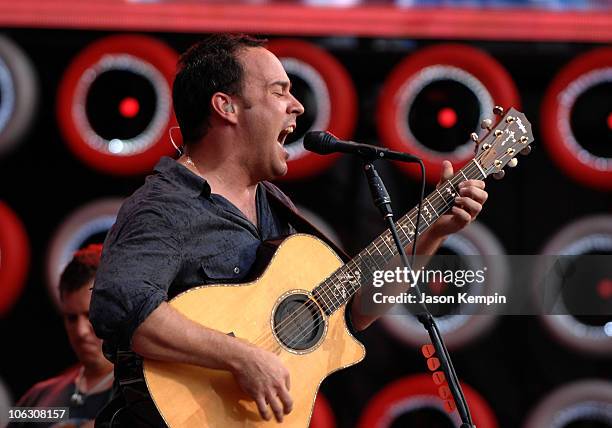 Bassist Stefan Lessard and Singer/Guitarist Dave Matthews of Dave Matthews Band performs onstage at Live Earth New York held at Giants Stadium on...
