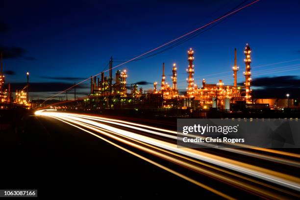 oil refinery - commerce city colorado stock pictures, royalty-free photos & images