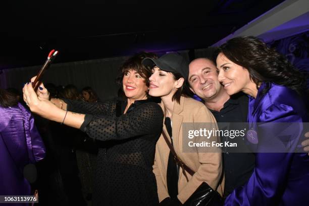 Elsa Wolinski, Jennifer Ayache, Jean Louis Barcelona and Sandra Sisley attend 'Geneticancer' Auction Gala at 20 rue Mederic on November 17, 2018 in...