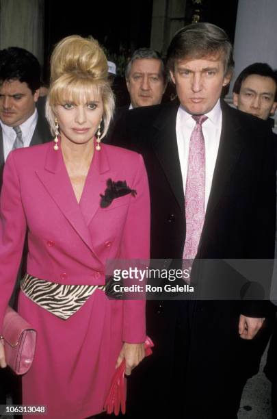 Ivana Trump and Donald Trump during Easter Dinner at the Plaza Hotel - April 15, 1990 at Plaza Hotel in New York City, New York, United States.