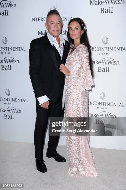 Shareef Malnik and Gabrielle Anwar attend the 24th Annual InterContinental Miami Make-A-Wish® Ball at InterContinental hotel on November 03, 2018 in...