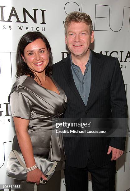 Director Kenneth Branagh and wife Lindsay Brunnock arrive to the New York premiere of "Sleuth" at the Paris Theater on October 2, 2007 in New York...