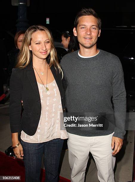 Actor Tobey Maguire and wife Jennifer Meyer arrive at the Los Angeles Premiere of "Lust, Caution" presented by Focus Features at the Academy of...