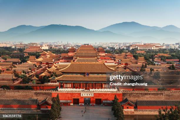 the forbidden city, beijing - peking stockfoto's en -beelden