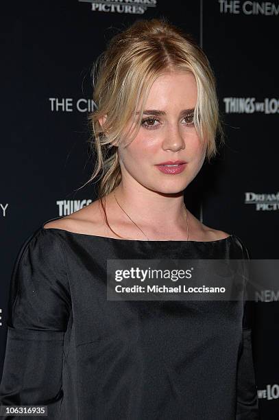 Actress Alison Lohman arrives to the Cinema Society's special screening Of "Things We Lost In The Fire" at the Tribeca Grand Hotel on October 5, 2007.