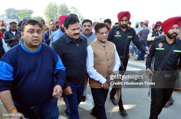 Congress MLA Raj Kumar Verka , Congress district President Jugal Kishore Sharma arrive to meet relatives of victims, after two men on a motorcycle...