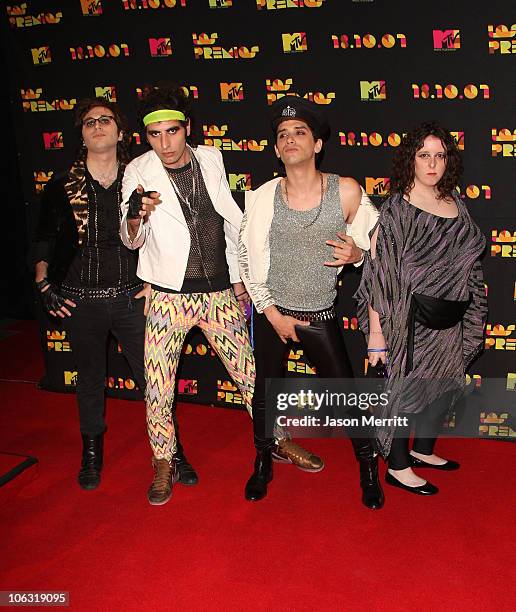 Musicians Azafata arrives at the Los Premios MTV Latin America 2007 at the Palacio de los Deportes on October 18, 2007 in Mexico City, Mexico.