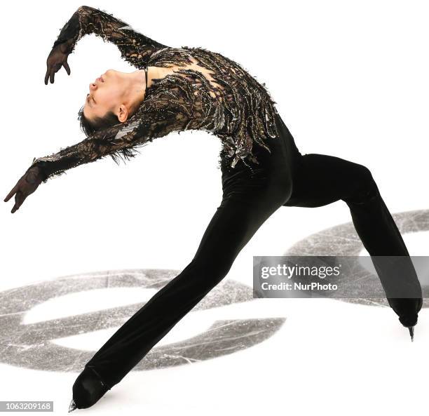 Yuzuru Hanyu of Japan performs in the men's free skating during the ISU Grand Prix of Figure Skating Rostelecom Cup in Moscow, Russia, on 18 November...