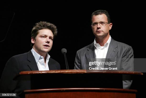 Mark Burg and Oren Koules during 2007 ShoWest - Lionsgate ShoWest Luncheon - Show at Paris Hotel Ballroom in Las Vegas, Nevada, United States.