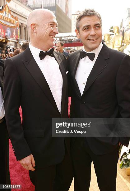 Bryan Lourd of CAA and George Clooney during The 78th Annual Academy Awards - Executive Arrivals at Kodak Theatre in Hollywood, California, United...