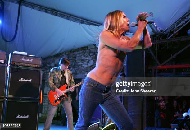 Ron Asheton and Iggy Pop of The Stooges during 21st Annual SXSW Film and Music Festival - The Stooges at Stubbs at Stubb's in Austin, Texas, United...