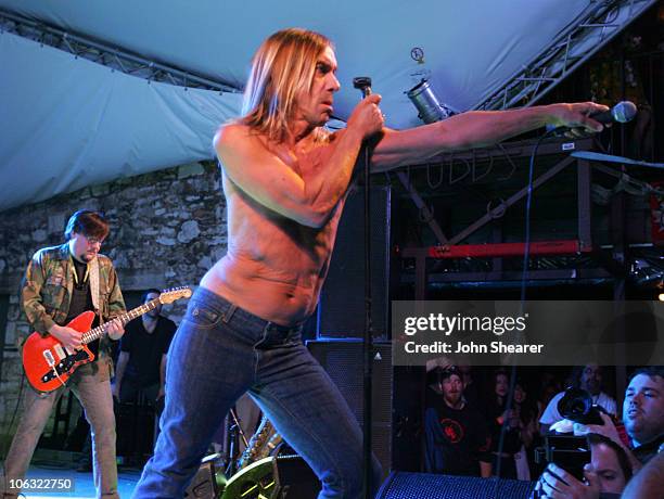 Ron Asheton and Iggy Pop of The Stooges during 21st Annual SXSW Film and Music Festival - The Stooges at Stubbs at Stubb's in Austin, Texas, United...