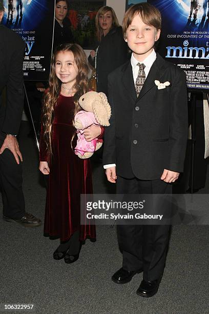 Rhiannon Leigh Wryn and Chris O'Neil during "The Last Mimzy" New York Premiere - Inside Arrivals at Museum Of Natural History in New York City, New...