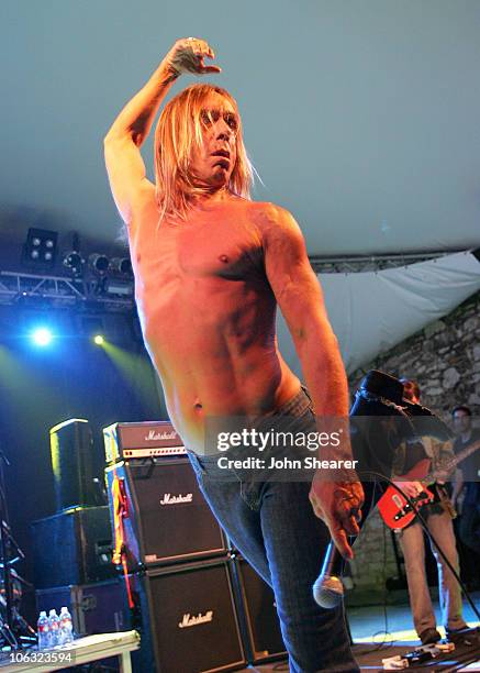 Iggy Pop and Ron Asheton of The Stooges during 21st Annual SXSW Film and Music Festival - The Stooges at Stubbs at Stubb's in Austin, Texas, United...