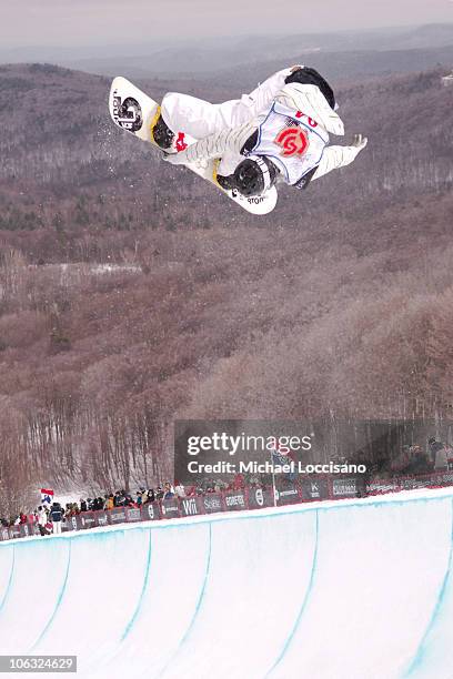 Keir Dillon - Men's Halfpipe Finals during 25th Annual Burton U.S. Open - 2007 at Stratton Mountain in Stratton, Vermont, United States.