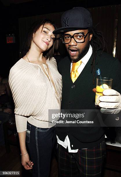 Naima Mora and Coltrane during Wendy Straker's "Men at Work" Book Launch Party Hosted by Club Marquee at Marquee in New York City, New York, United...